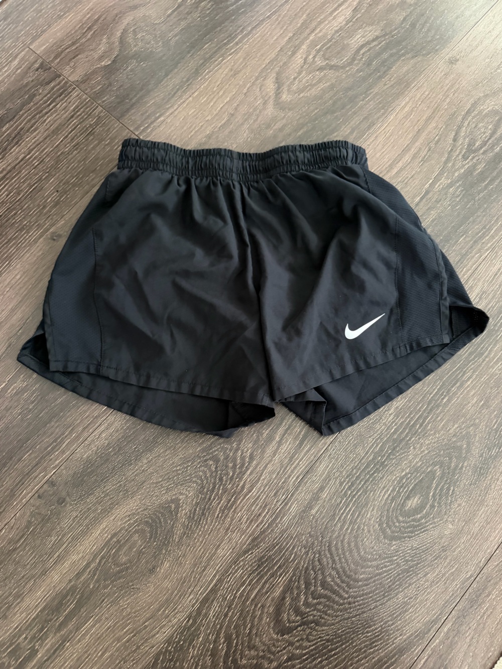 Nike Black girls Athletic Shorts with White Swoosh